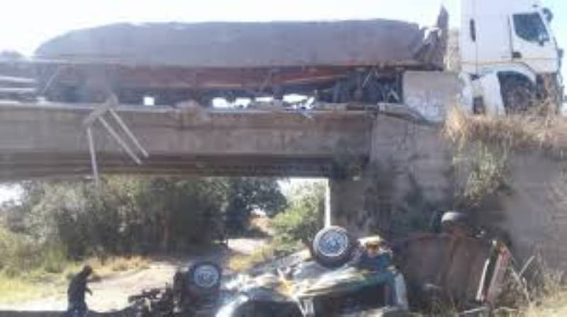 Haulage truck plunged off Ngezi Bridge near Zvishavane after a near head-on crash scare.