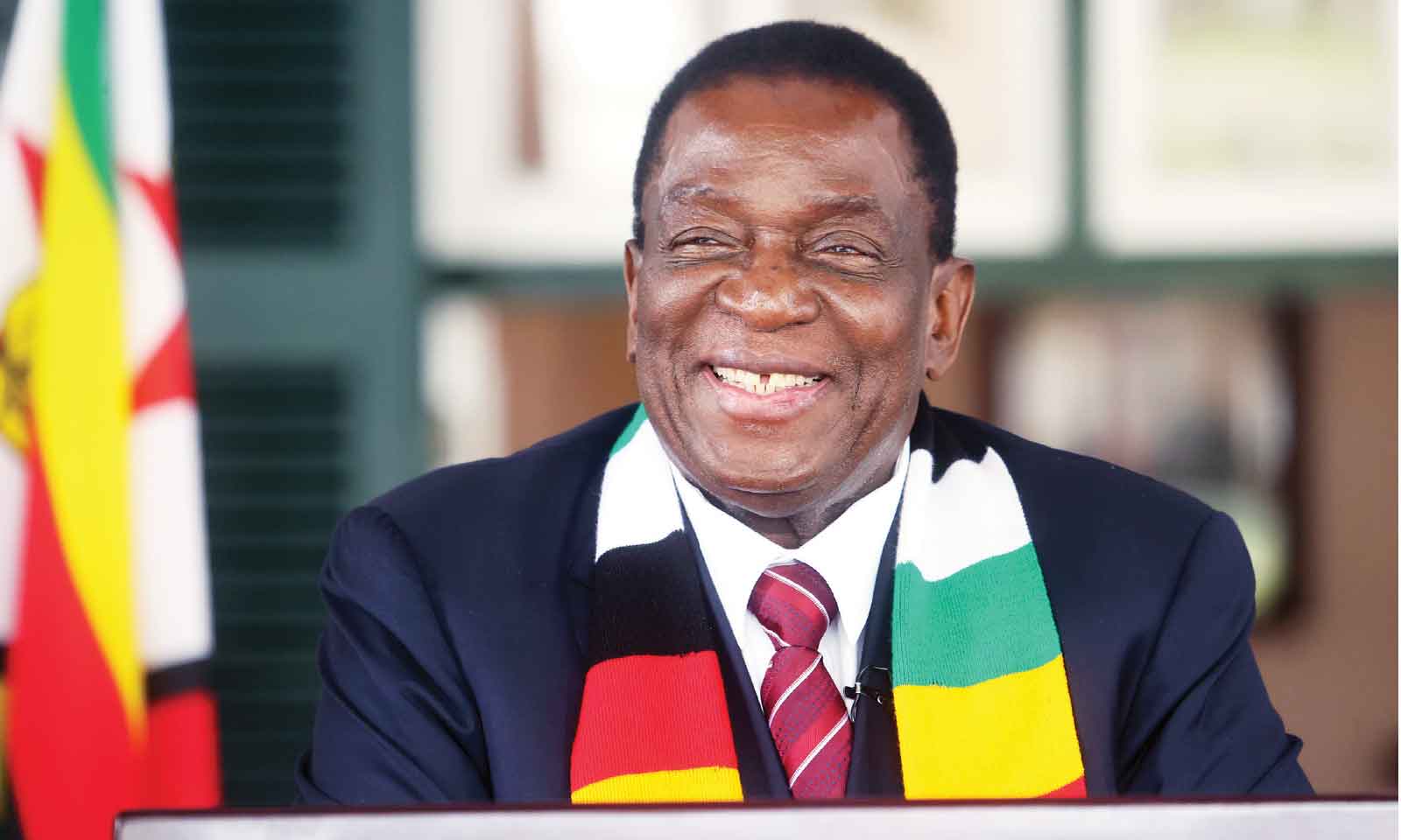 President Emmerson Mnangagwa speaking at the ED-UNZA scholarship fundraising dinner in Harare.