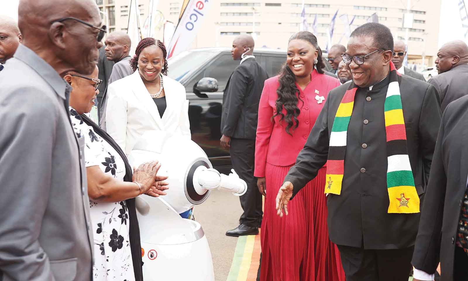 President Mnangagwa speaking at the launch of the Zimbabwe National Artificial Intelligence Strategy.