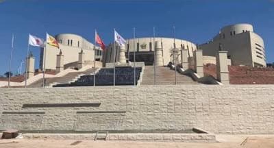 Empty public hearing venue set up for constitutional amendment consultations in Harare, Zimbabwe, March 2026